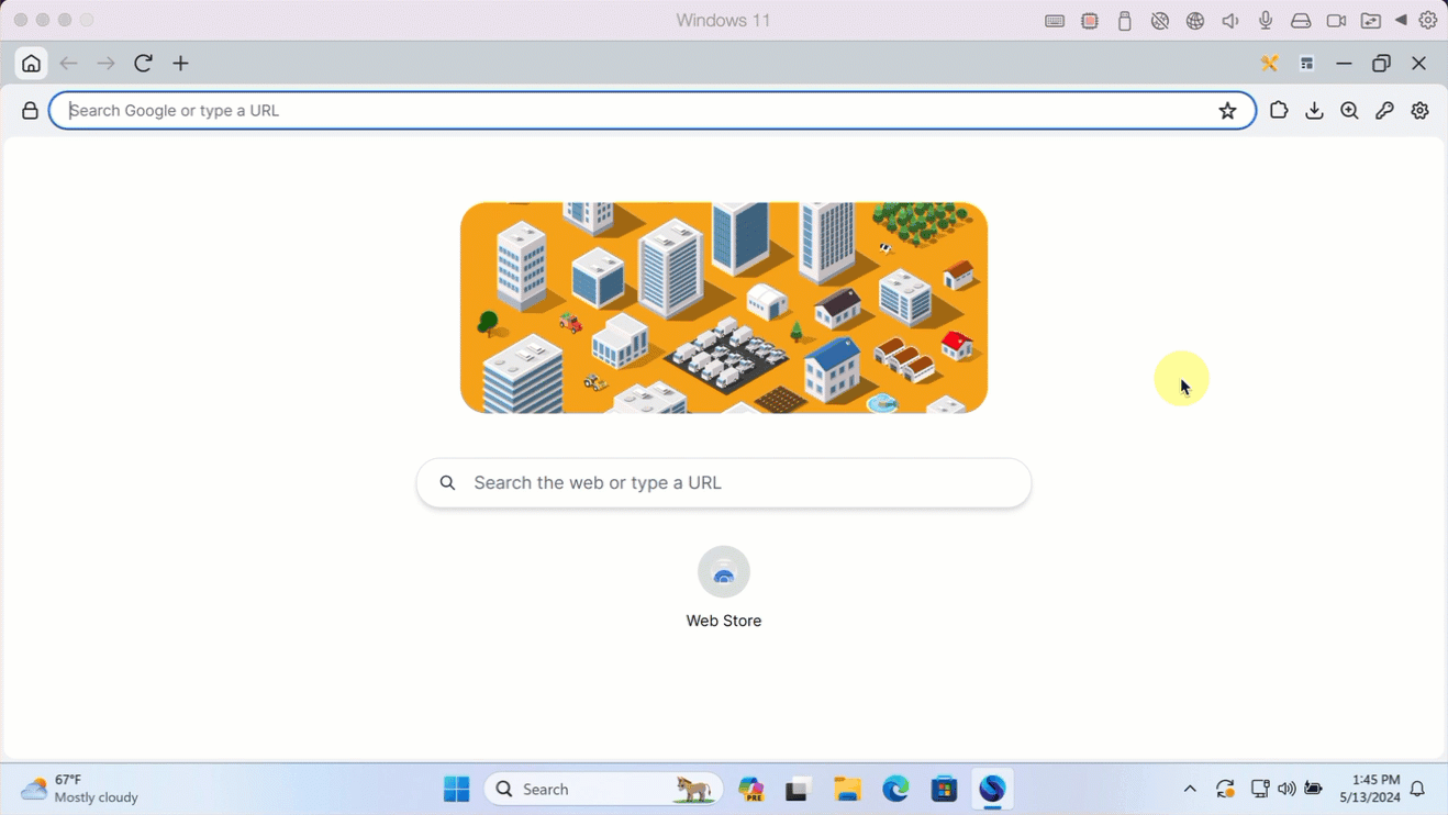 This GIF depicts the act of navigating to the Templates app in the Shift browser and browsing the template categories on the left-hand side