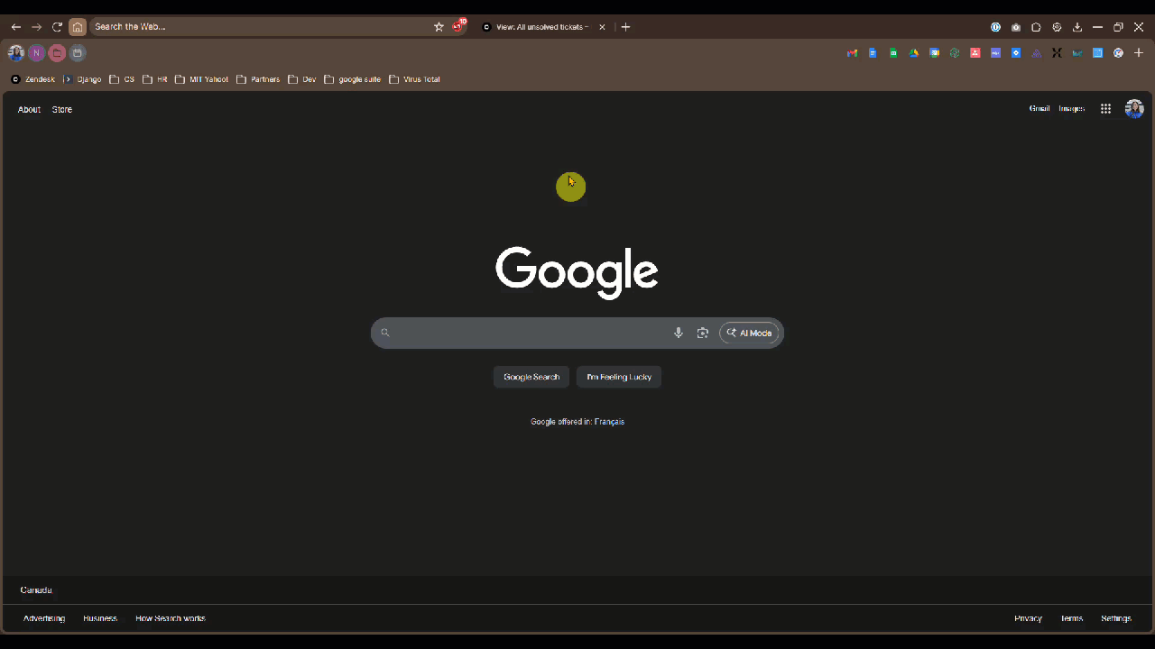 This GIF shows accessing the Bookmark Manager by right clicking the bookmark bar. 