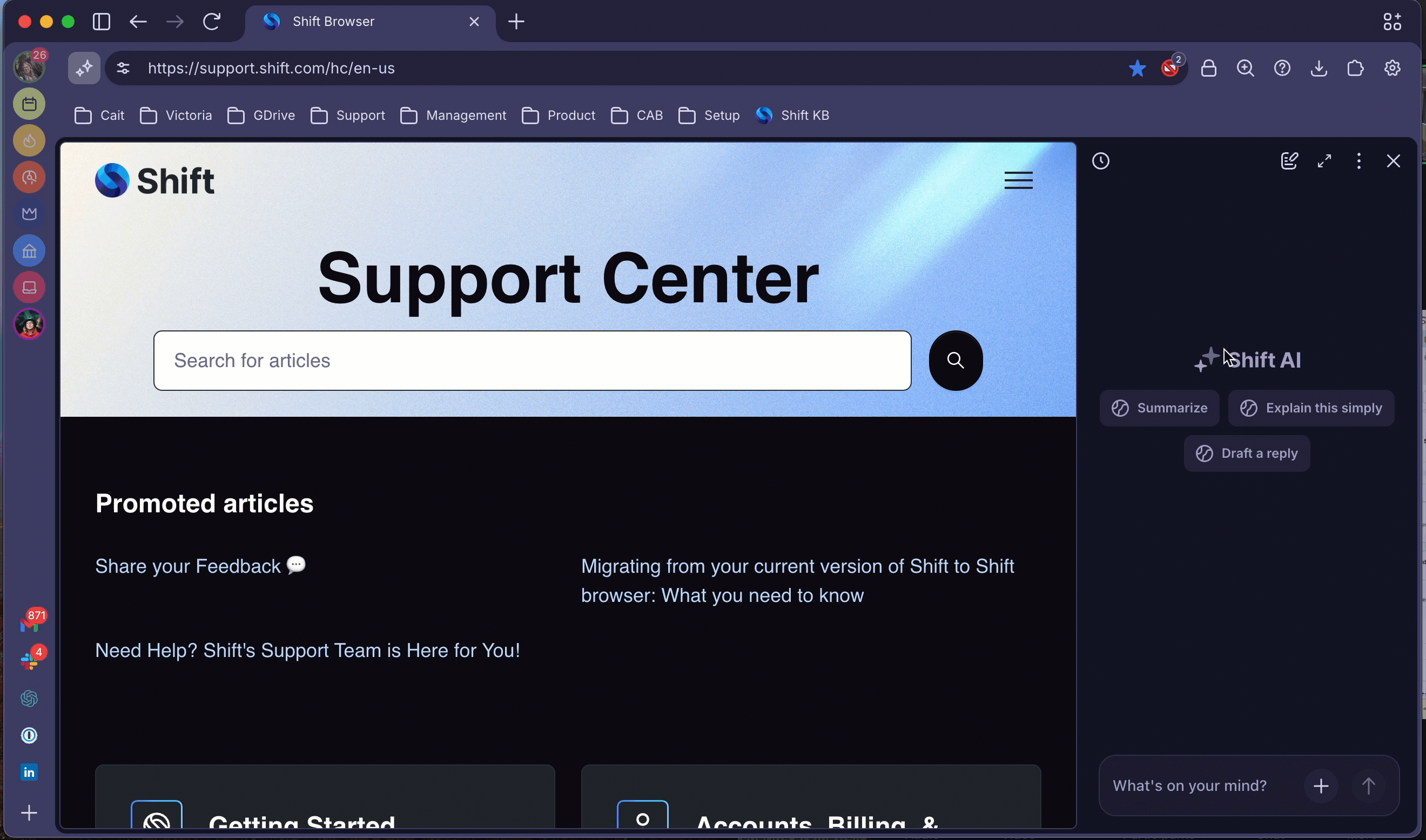 Gif shows the two options for updating location services in AI Chat. Either through the options menu, or in AI Chat Settings. 