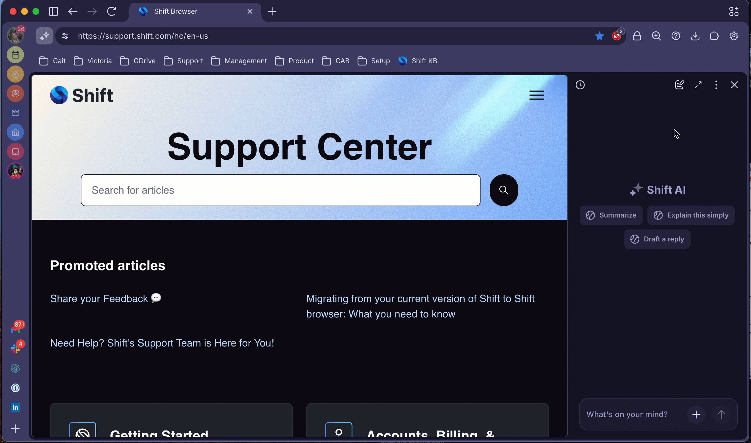 GIf shows user selecting Settings from the three-dot menu in AI Chat, toggling to the About You settings page and copying their Chat Client ID before closing the modal. 