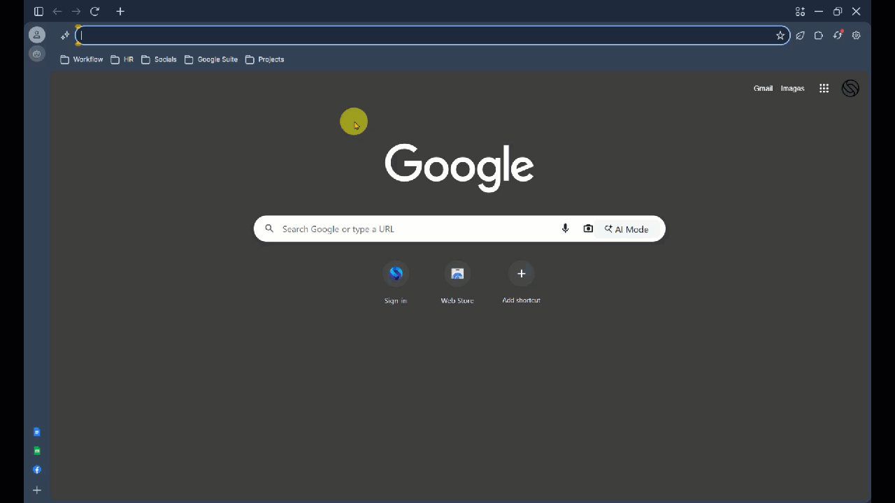 GIF toggling the Shift AI Chat feature